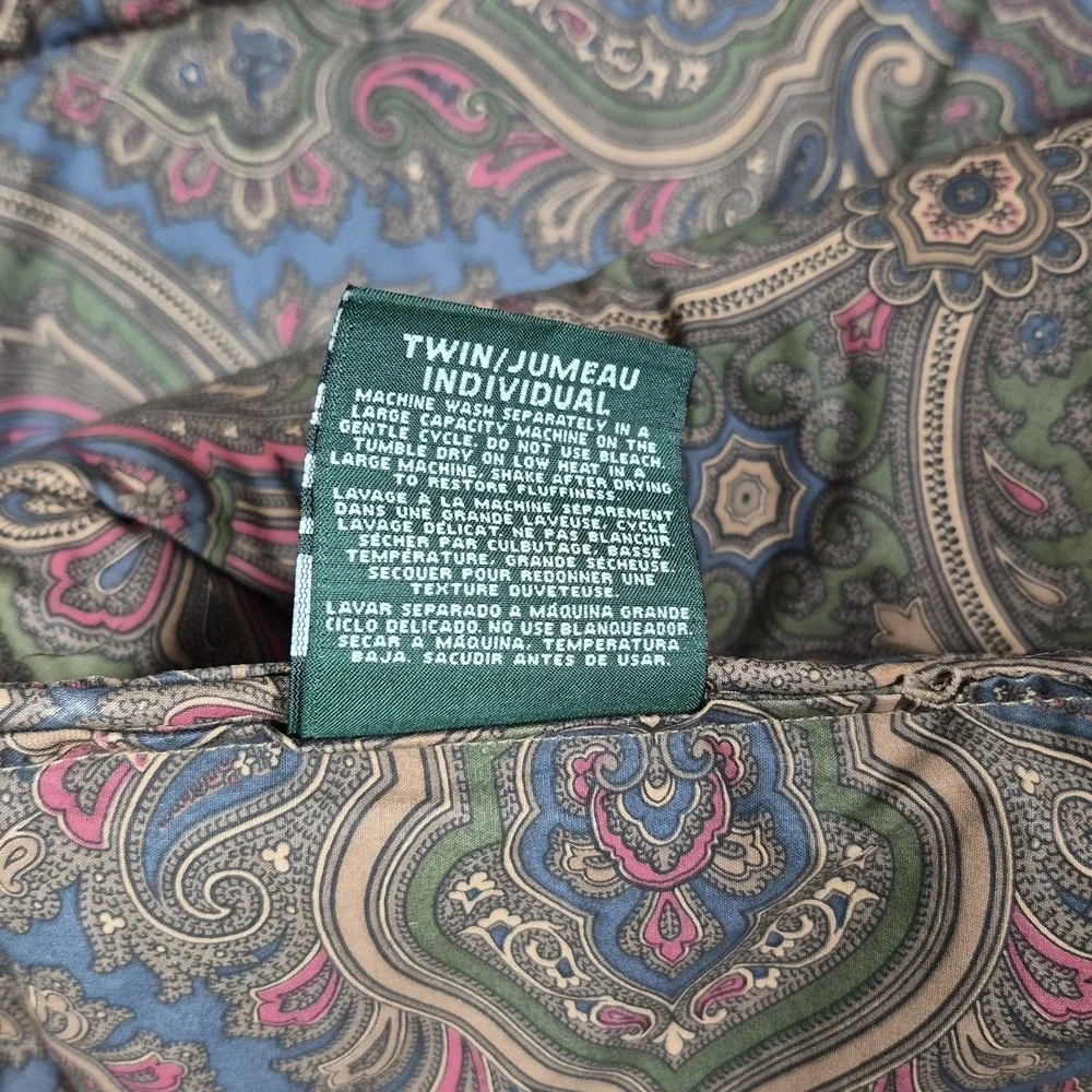RALPH LAUREN Brianna Elizabeth Paisley Brown Comforter Twin